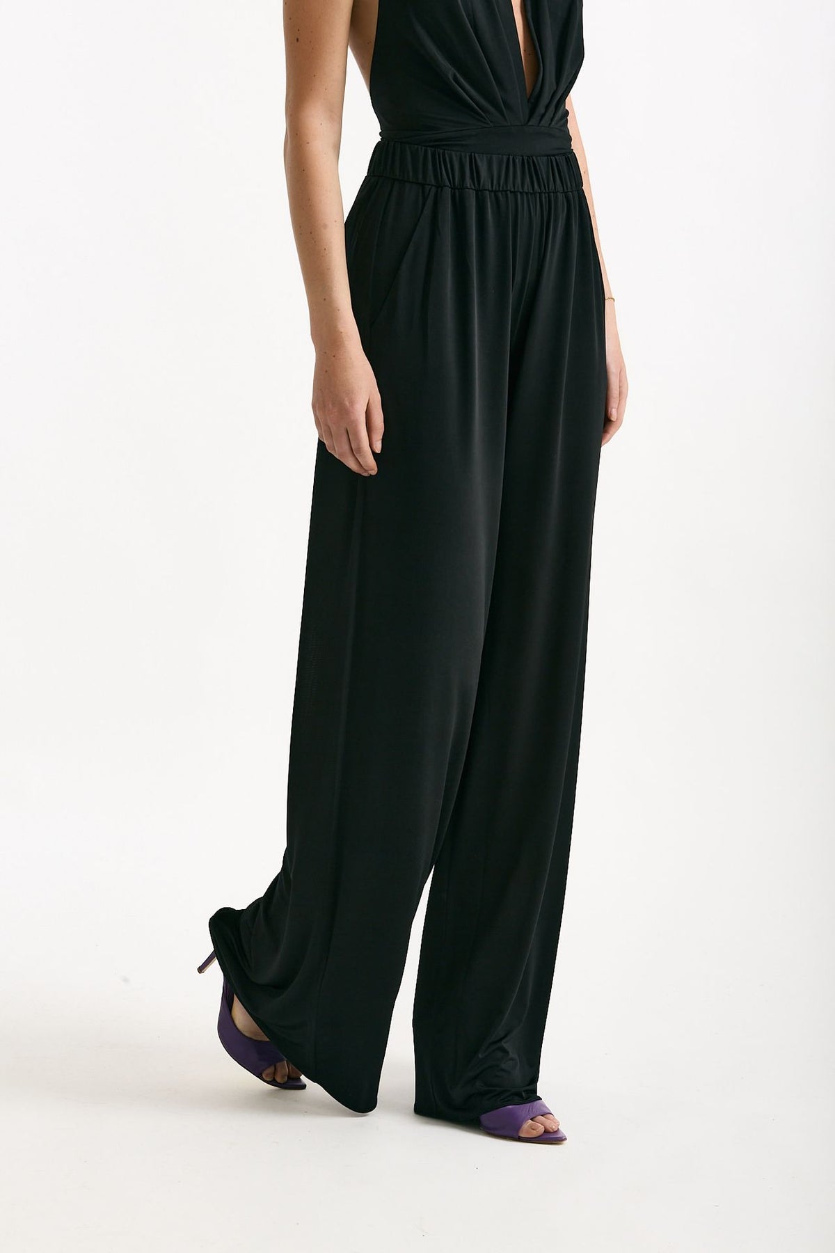 Pantalone palazzo fluido nero women The andamane - 1