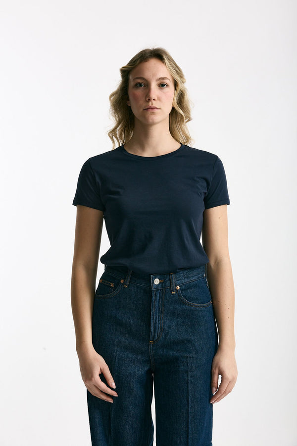 T-shirt basic girocollo MARIBEL blu women Anonym apparel
