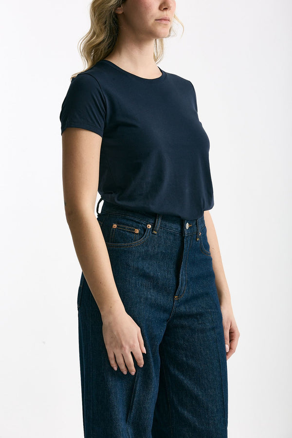 T-shirt basic girocollo MARIBEL blu women Anonym apparel