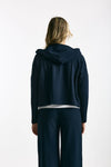 Felpa in cotone leggero blu Cappuccio women Anonym apparel - 4