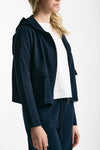 Felpa in cotone leggero blu Cappuccio women Anonym apparel - 3