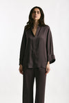 Camicia over in viscosa melanzana women Antonelli firenze - 1
