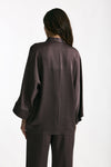 Camicia over in viscosa melanzana women Antonelli firenze - 3