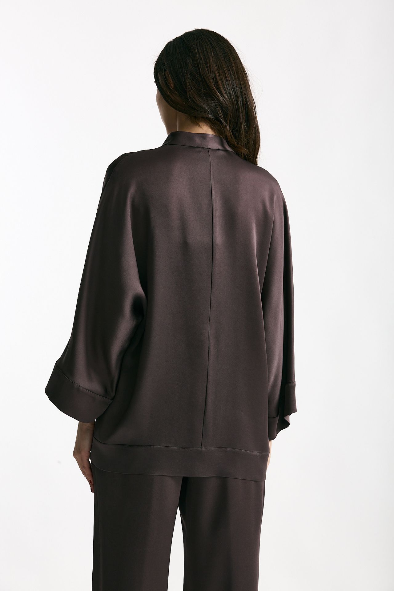 Camicia over in viscosa melanzana women Antonelli firenze - 3