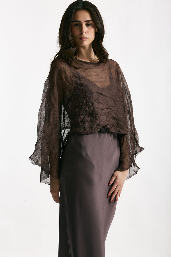 Top in seta e fibra metallizzata women Antonelli firenze