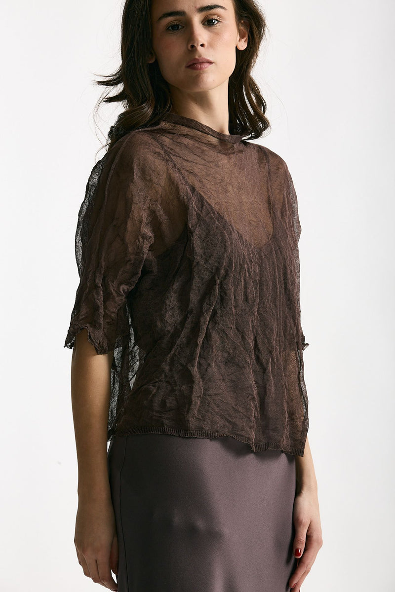 Top in Seta e Fibra Metallizzata women Antonelli firenze - 3