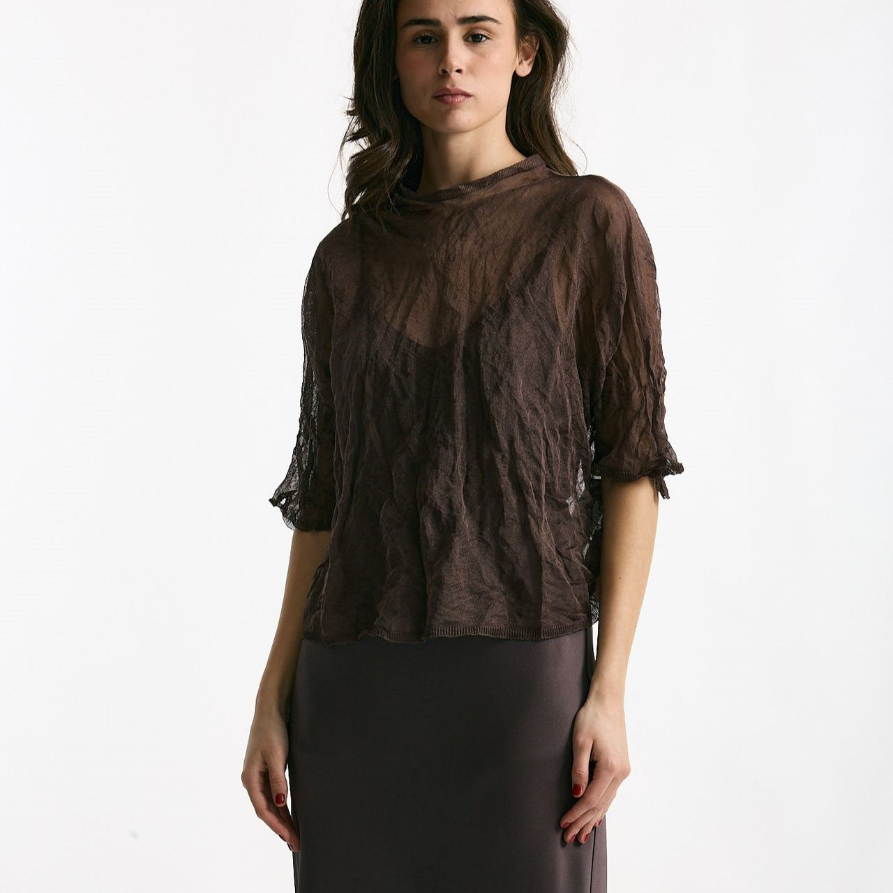 Top in Seta e Fibra Metallizzata women Antonelli firenze - 6
