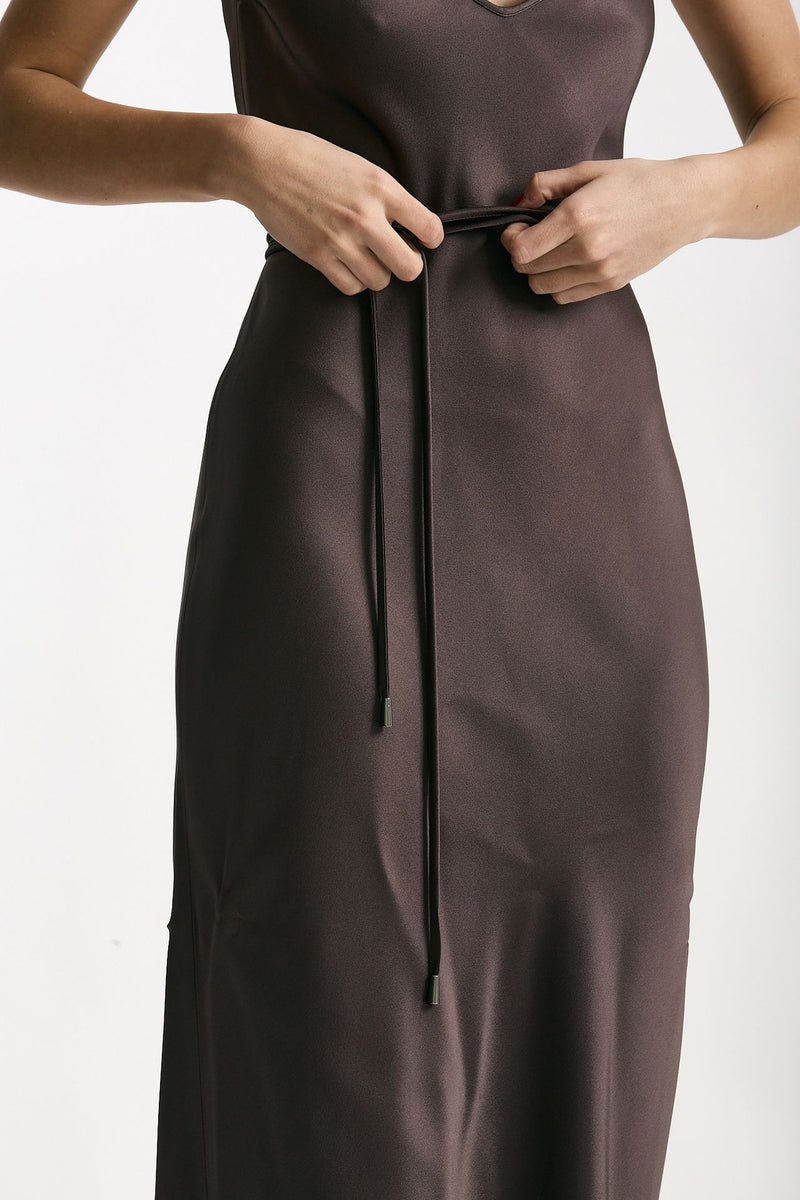 Abito lungo scollato melanzana women Antonelli firenze - 6