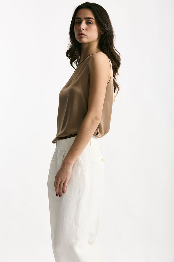 Top in seta cammello women Antonelli firenze