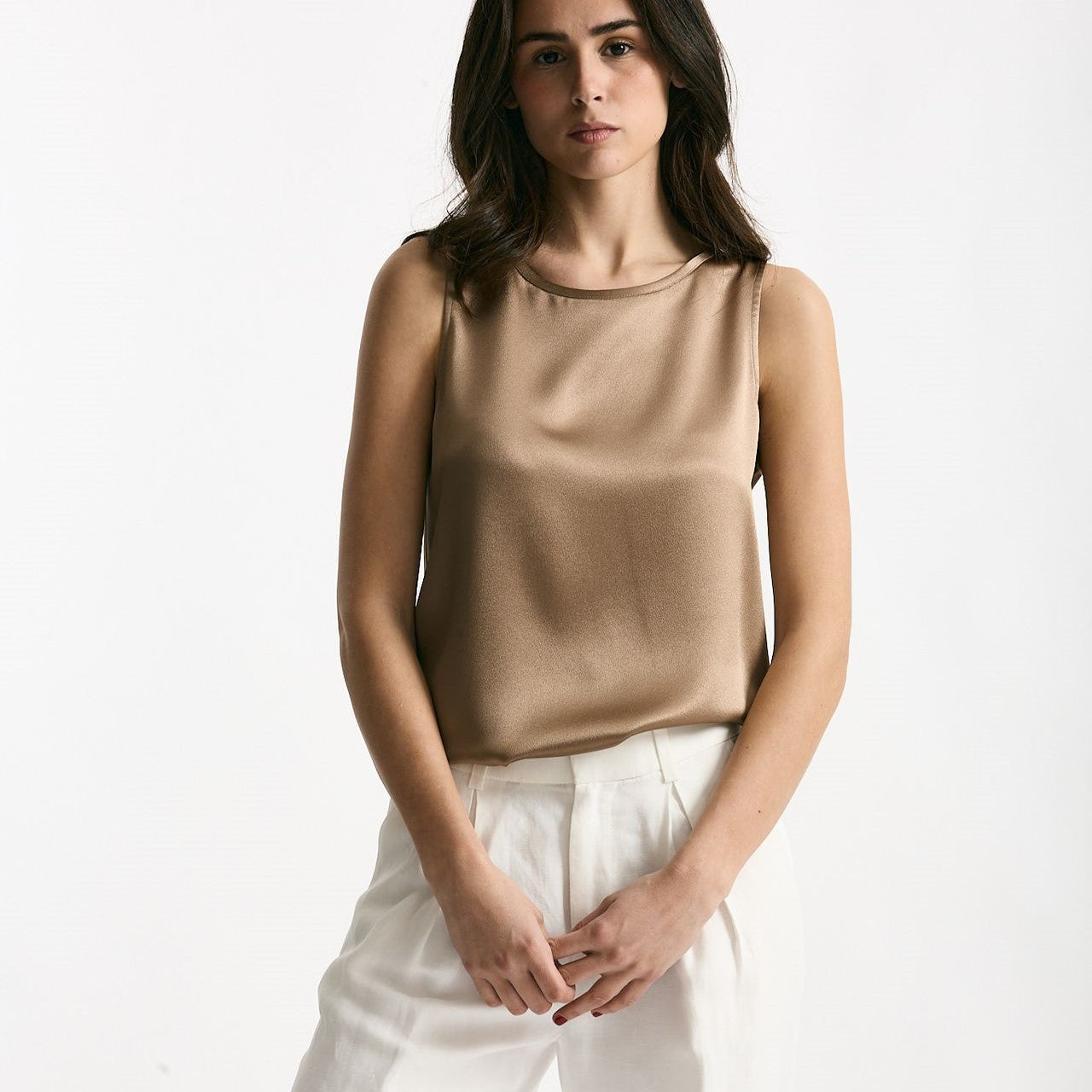 Top in seta cammello women Antonelli firenze - 6