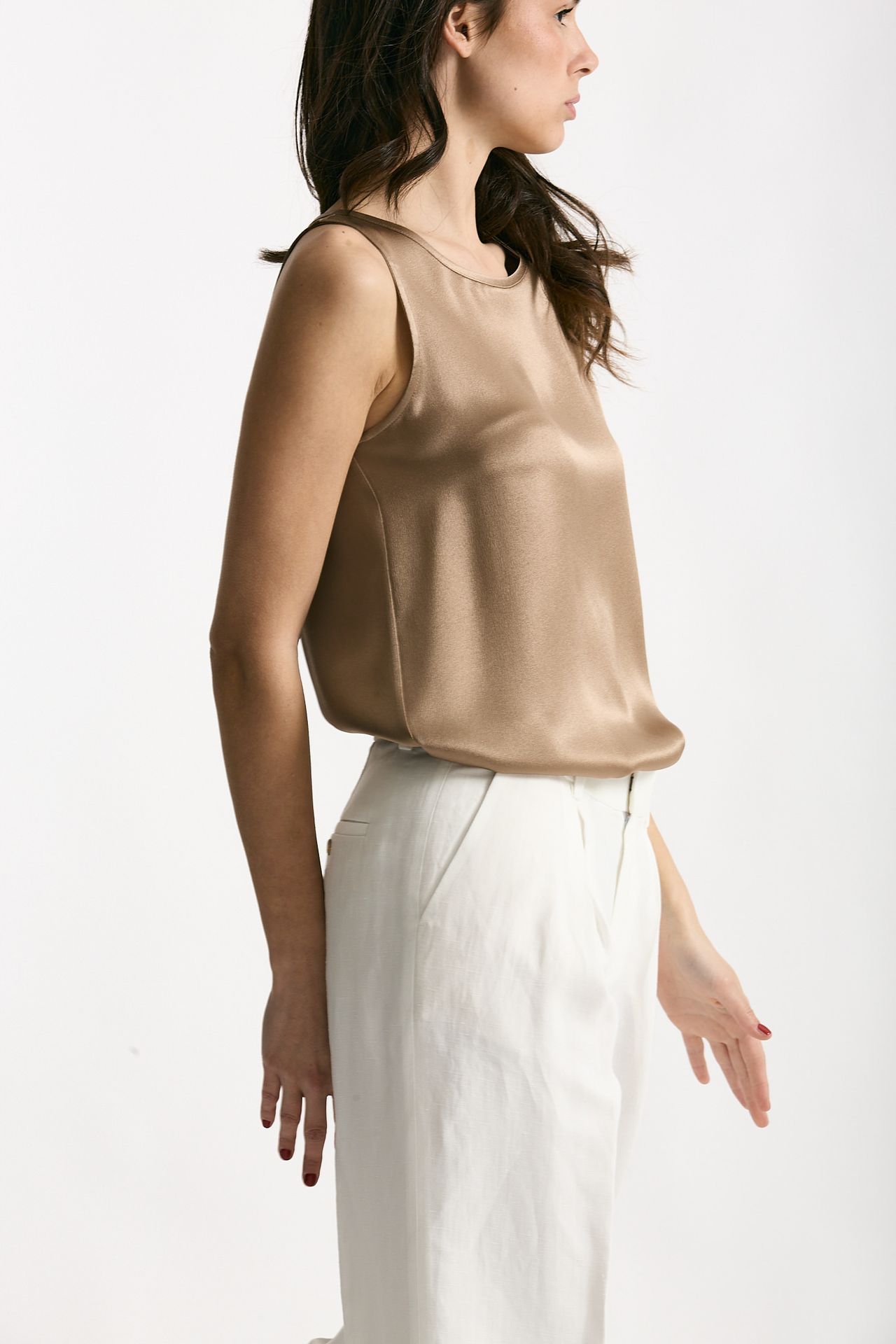 Top in seta cammello women Antonelli firenze - 4