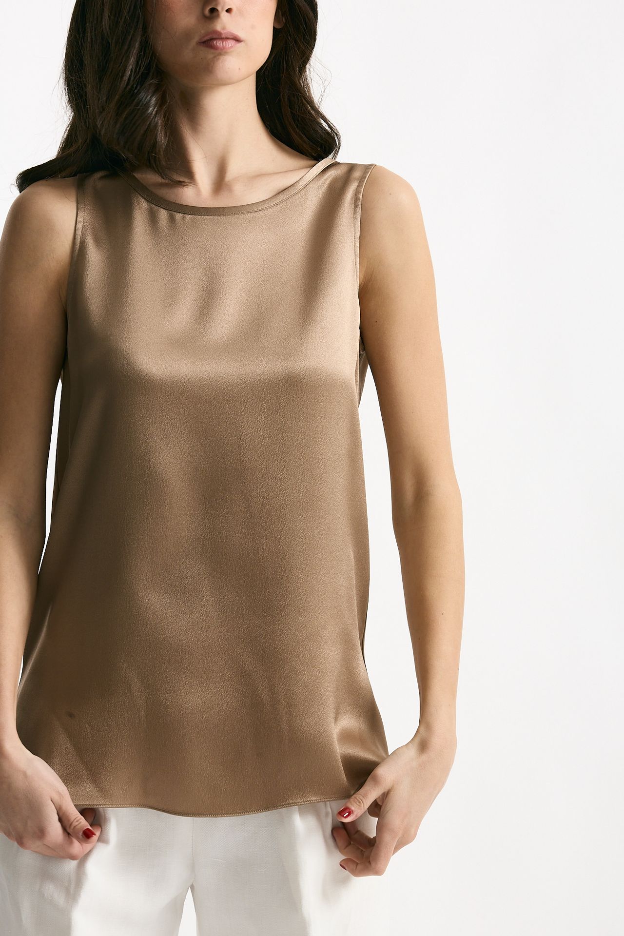 Top in seta cammello women Antonelli firenze - 5