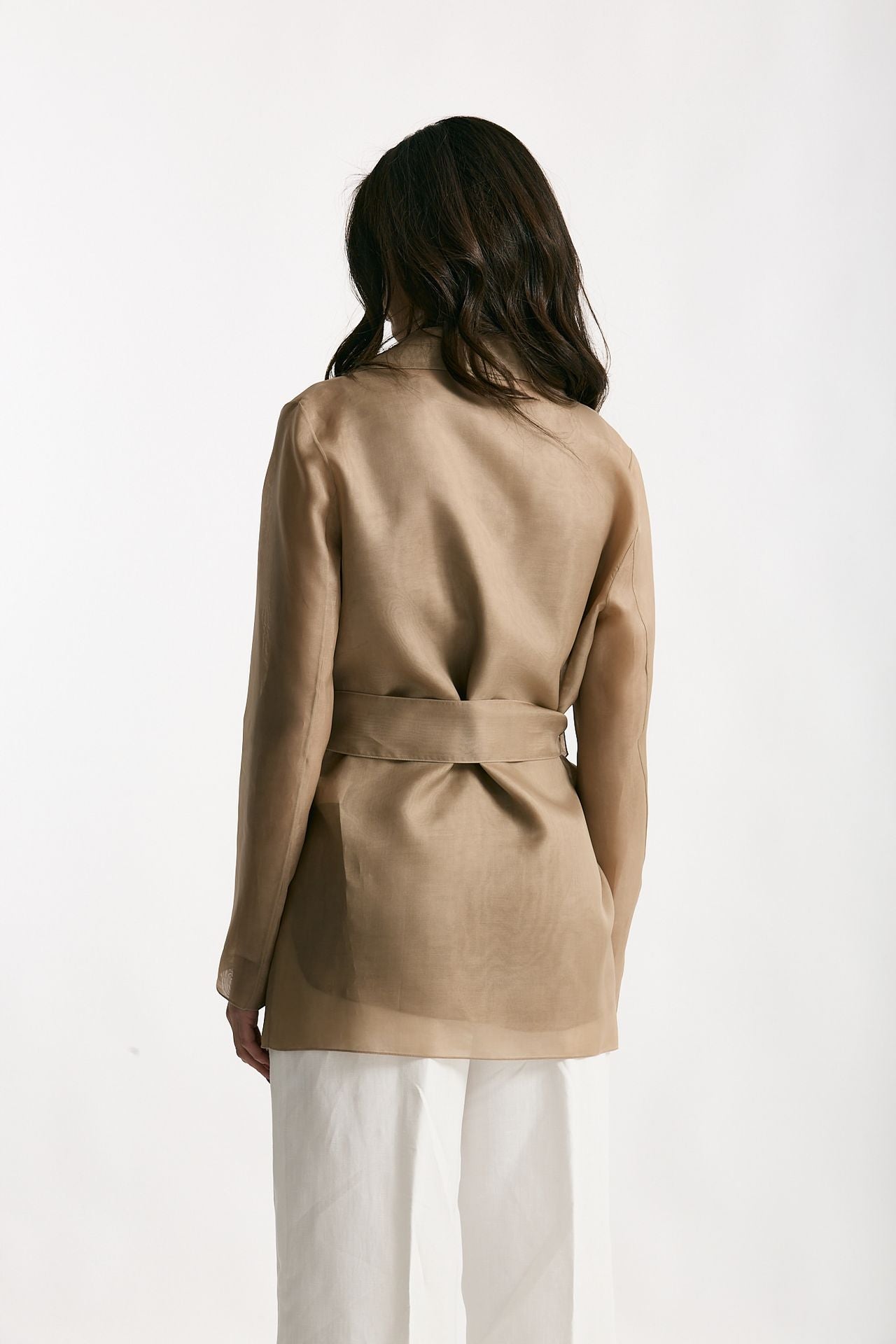 Giacca in voile di seta cammello women Antonelli firenze - 3