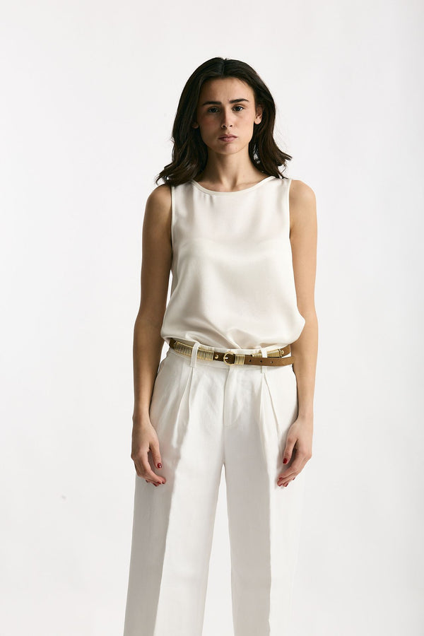 Top in seta bianco women Antonelli firenze