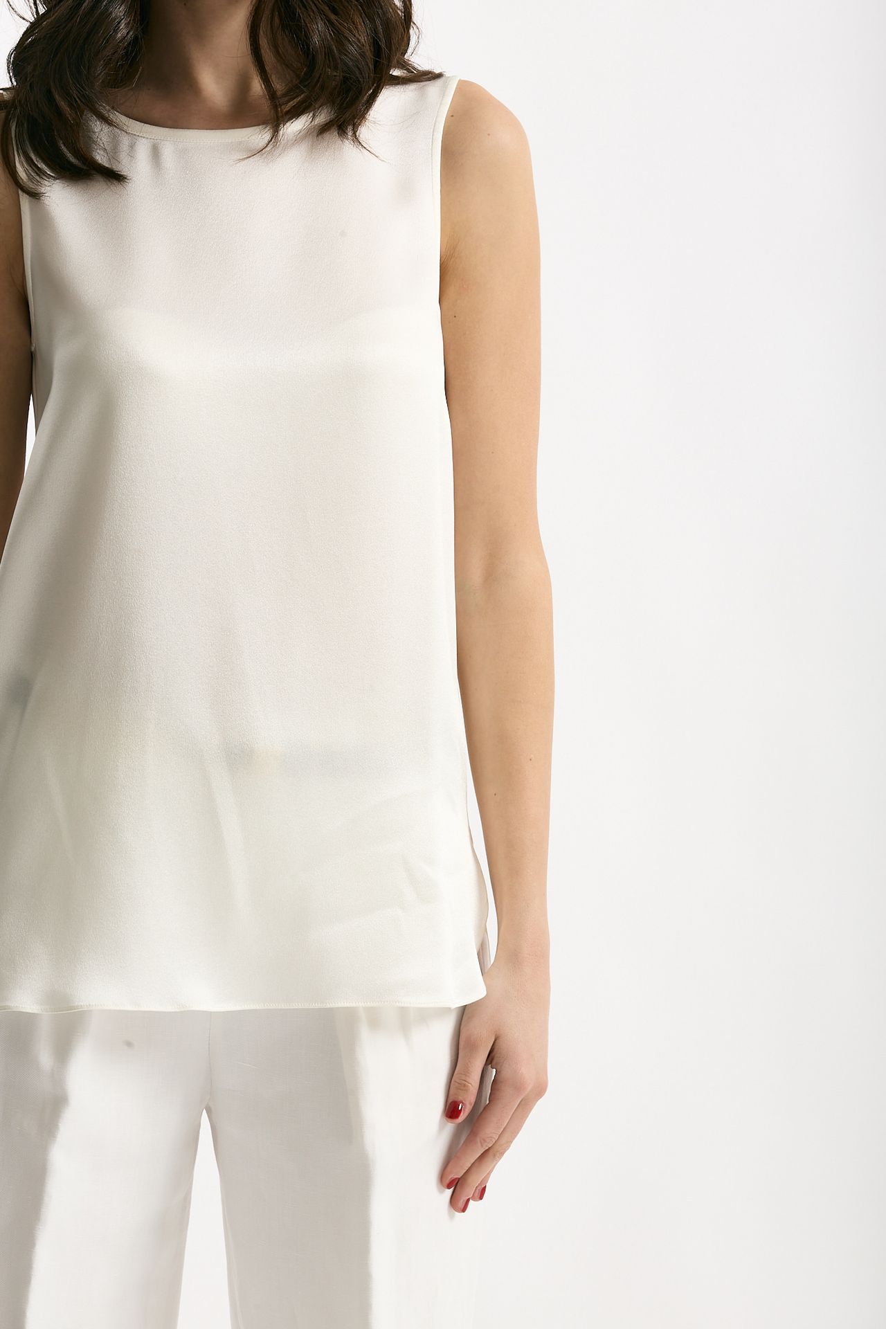 Top in seta bianco women Antonelli firenze - 5