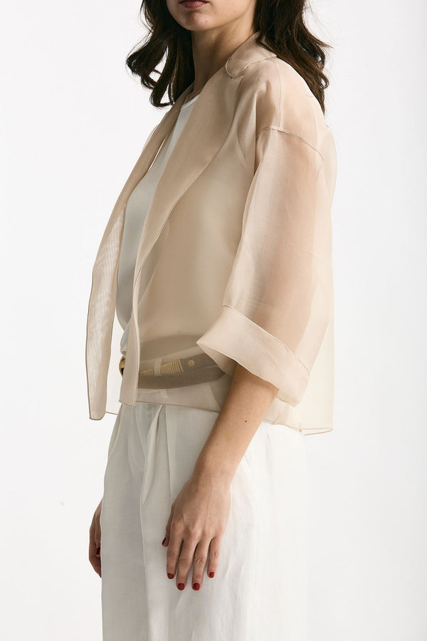 Giacca crop beige women Antonelli firenze