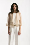 Giacca crop beige women Antonelli firenze - 3