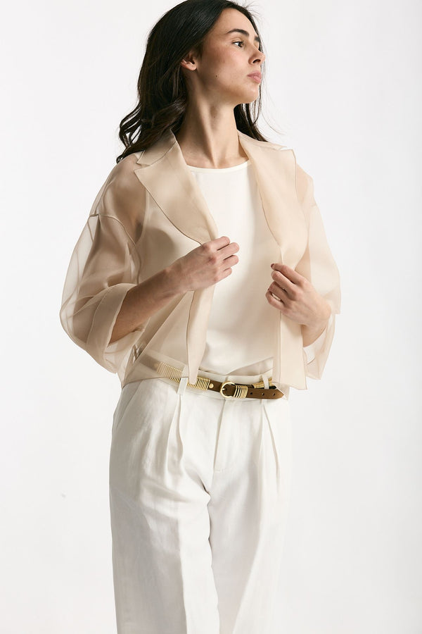 Giacca crop beige women Antonelli firenze