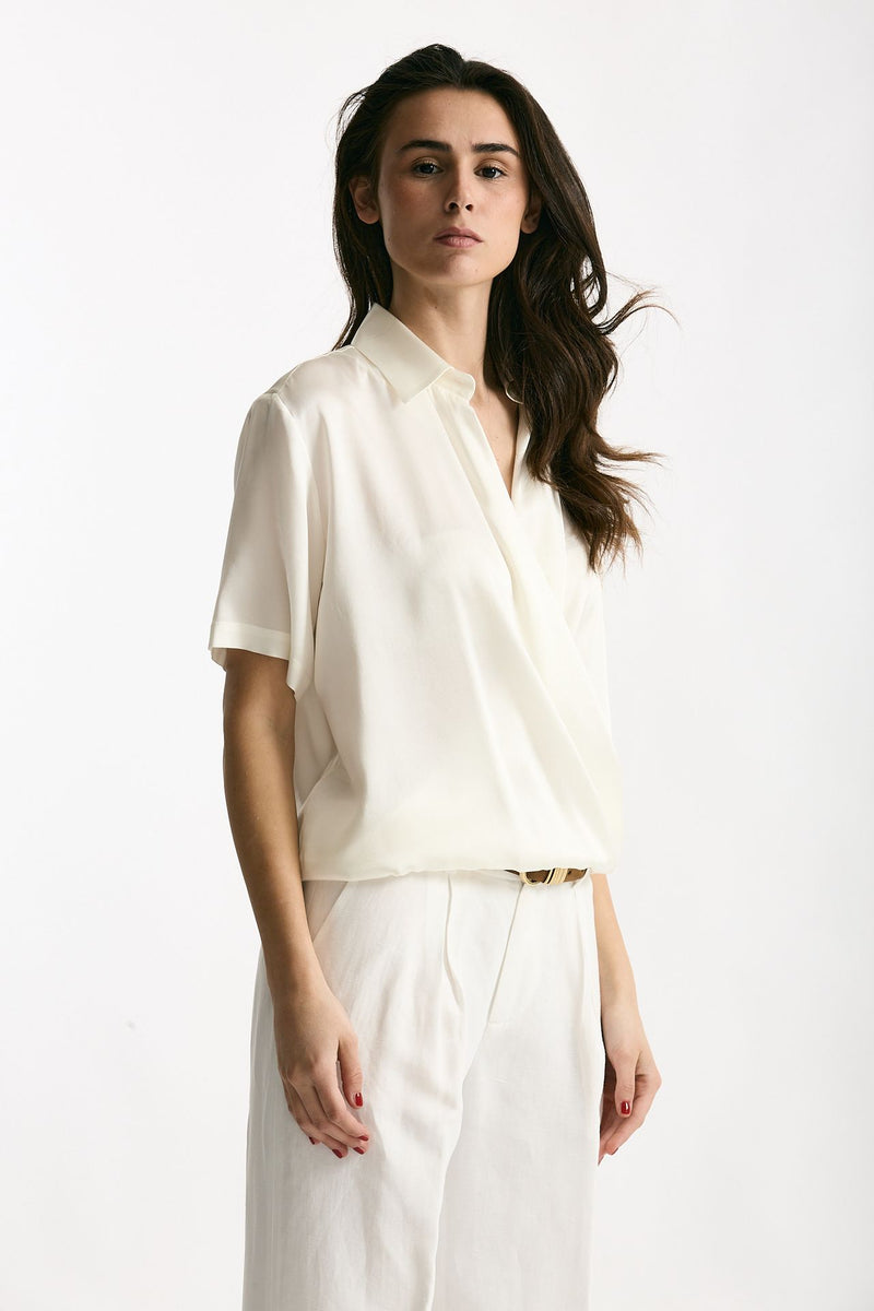Camicia in seta bianco women Antonelli firenze - 1