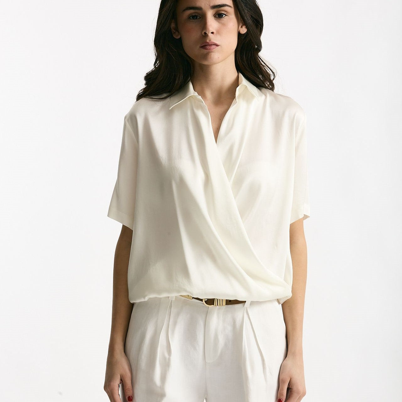 Camicia in seta bianco women Antonelli firenze - 6