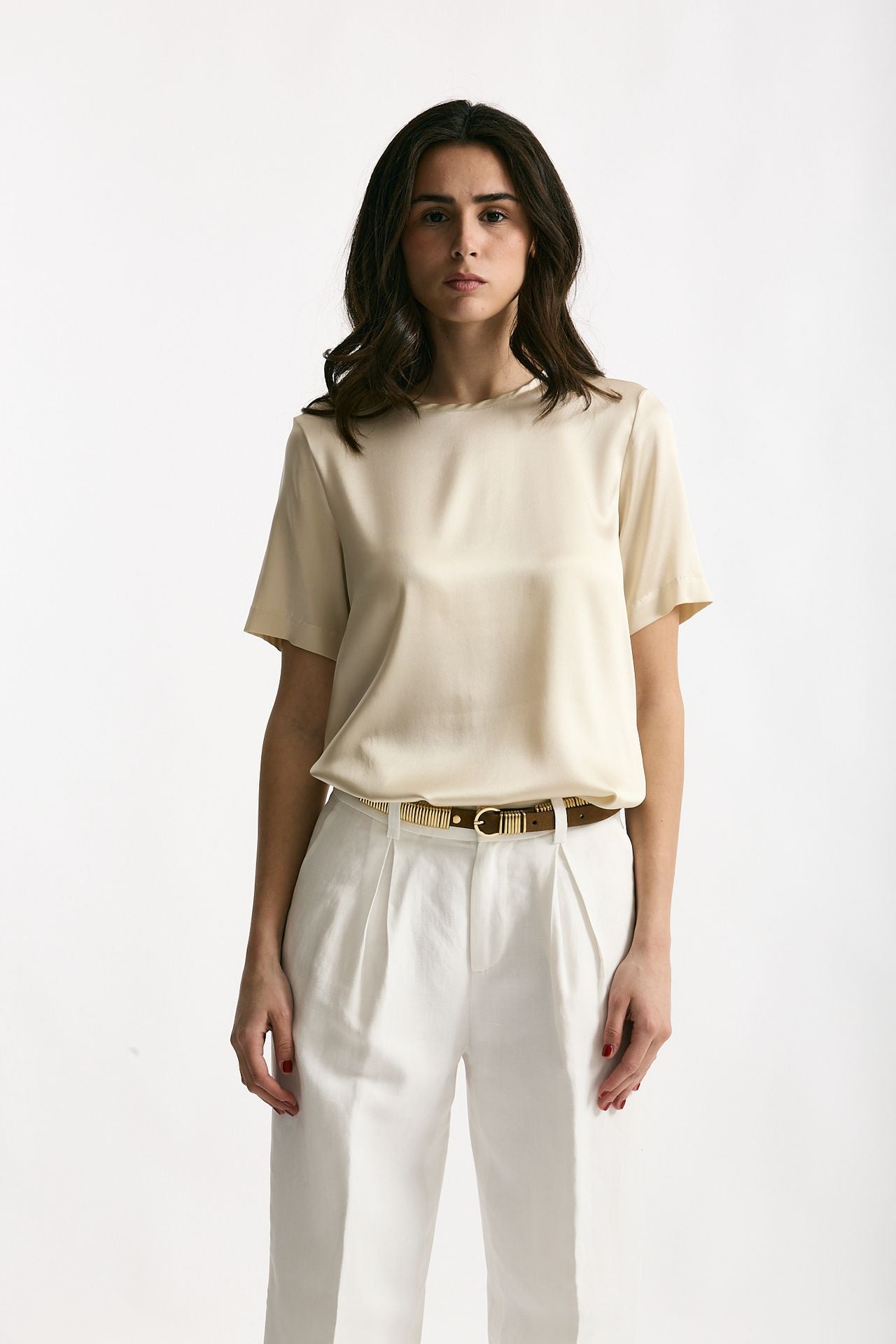 Camicia in seta crema women Antonelli firenze - 1