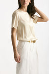 Camicia in seta crema women Antonelli firenze - 4