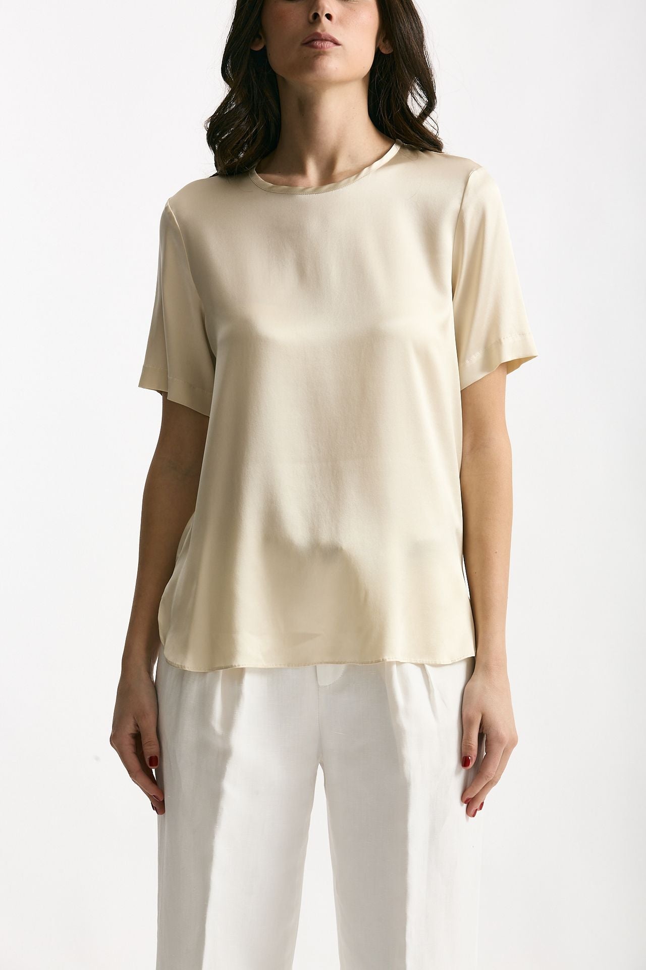 Camicia in seta crema women Antonelli firenze - 6