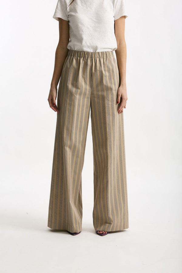 Pantalone rigato beige con riga women Antonelli firenze