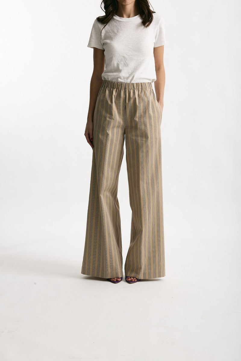 Pantalone rigato beige con riga women Antonelli firenze - 4
