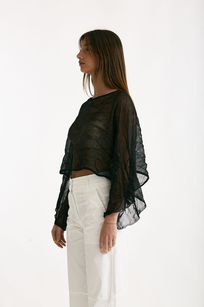 Top in seta e fibra metallizzata nero women Antonelli firenze - 2