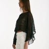 Top in seta e fibra metallizzata nero women Antonelli firenze - 5