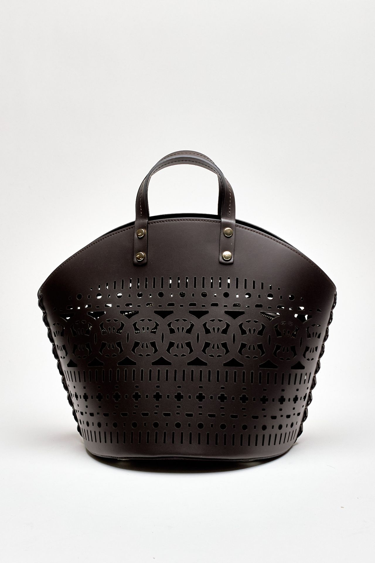 Cesta rigida DINAH in pelle laserata testa di moro women Avenue 67 - 3
