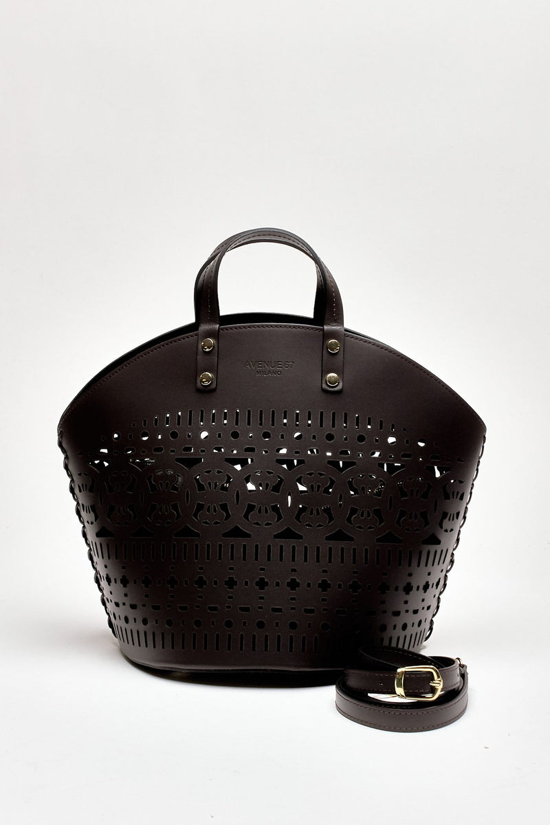 Cesta rigida DINAH in pelle laserata testa di moro women Avenue 67 - 4