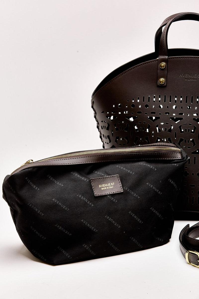 Cesta rigida DINAH in pelle laserata testa di moro women Avenue 67 - 7