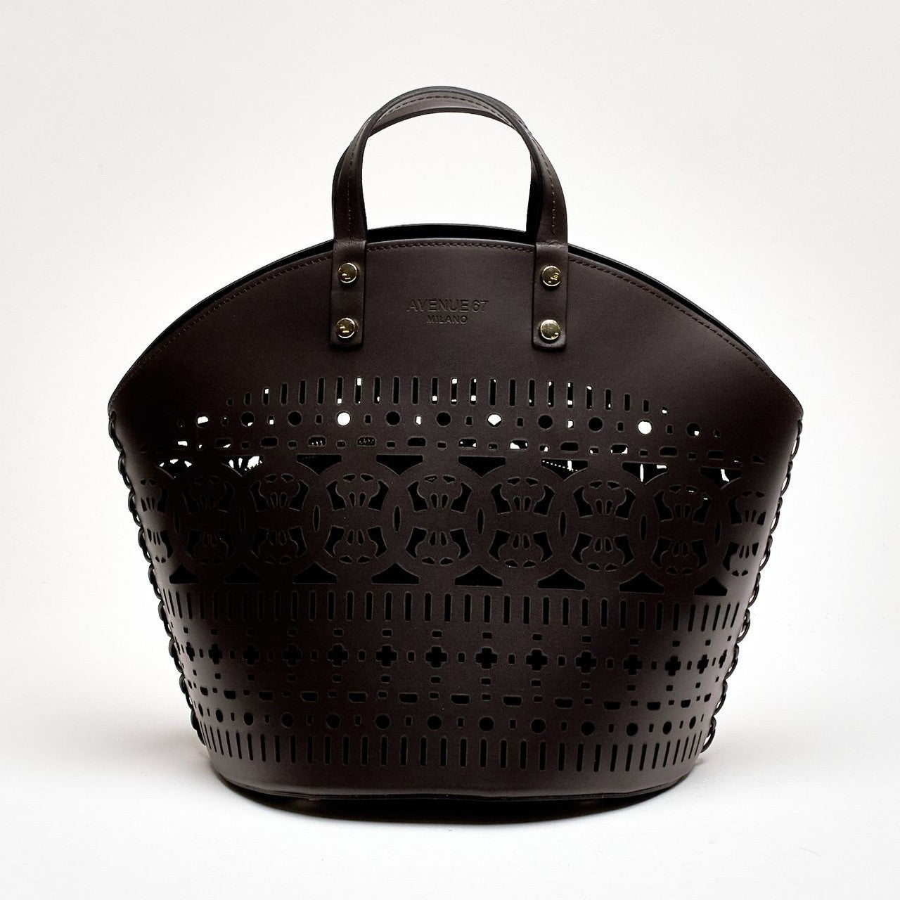 Cesta rigida DINAH in pelle laserata testa di moro women Avenue 67 - 8