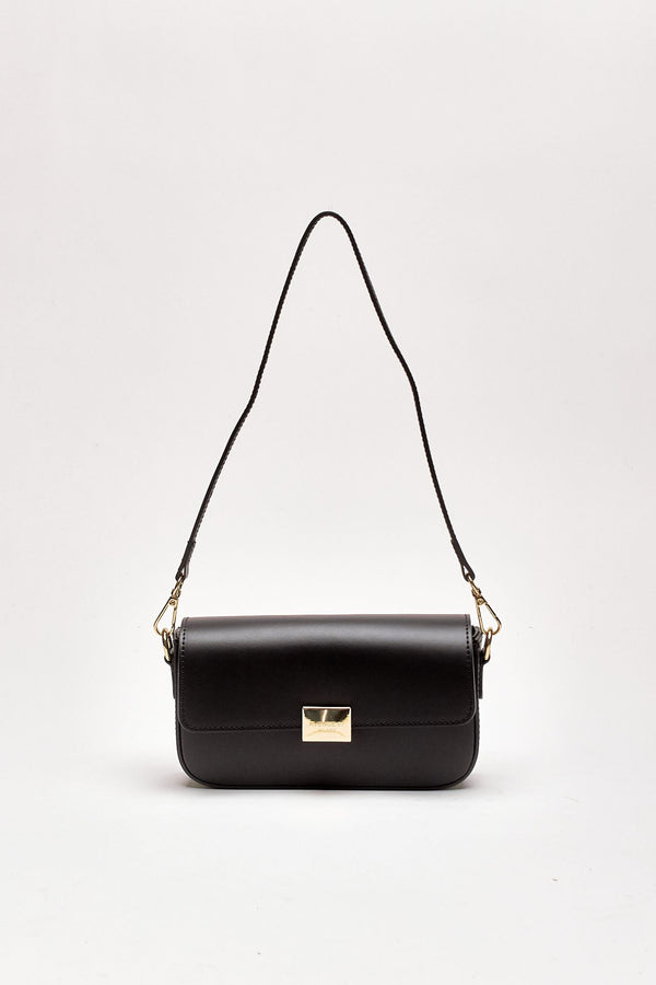 Clutch rigida FARAH in pelle ruga nero women Avenue 67