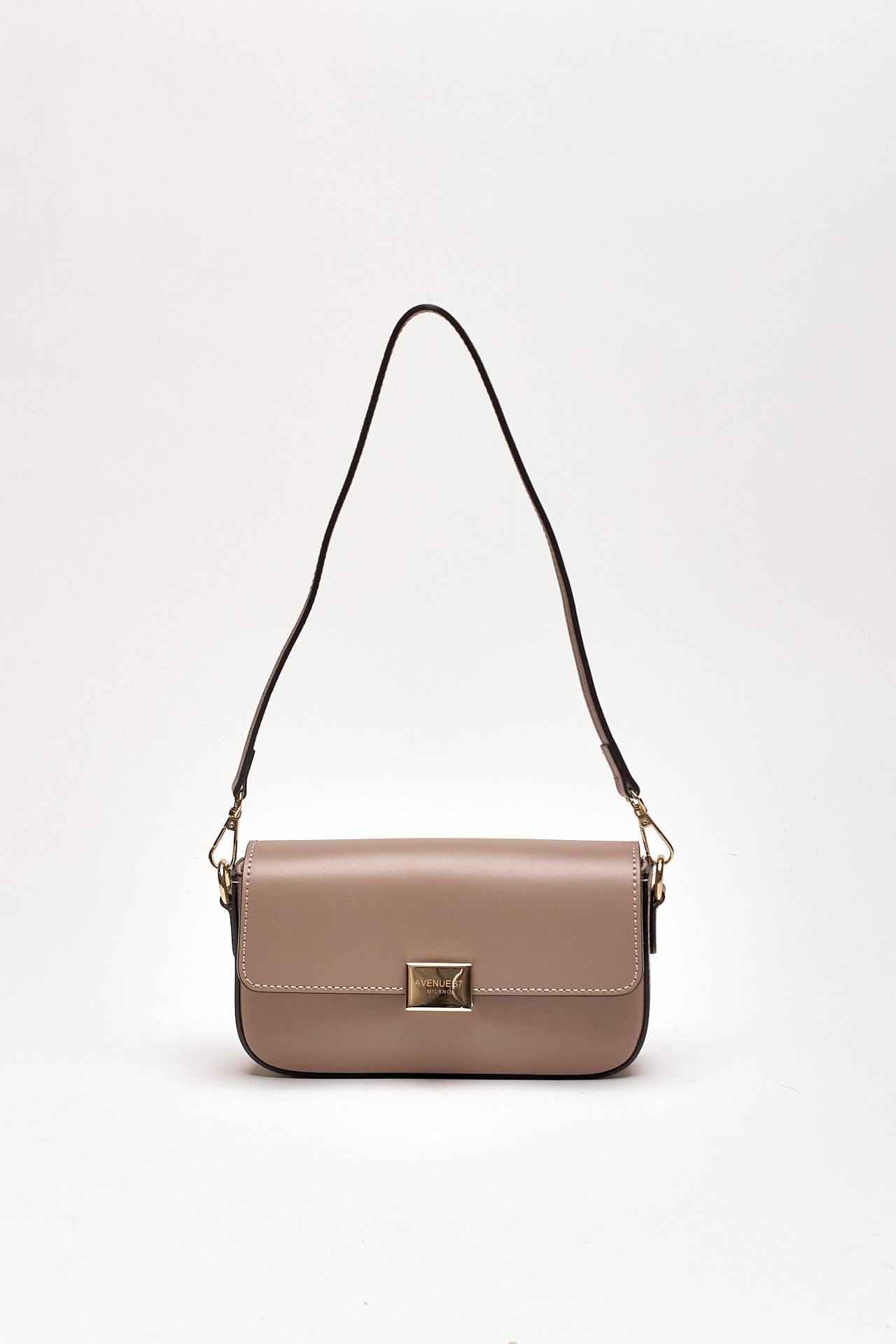 Clutch rigida FARAH in pelle ruga tortora women Avenue 67 - 1