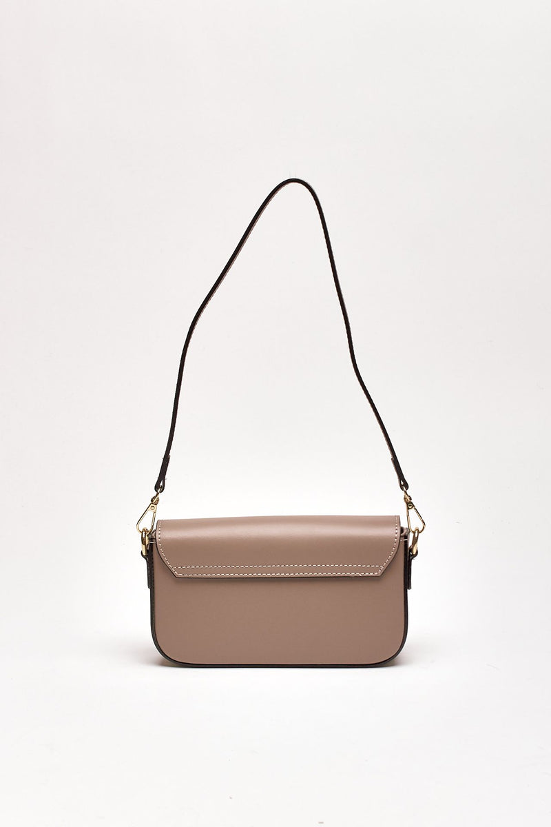 Clutch rigida FARAH in pelle ruga tortora women Avenue 67 - 3