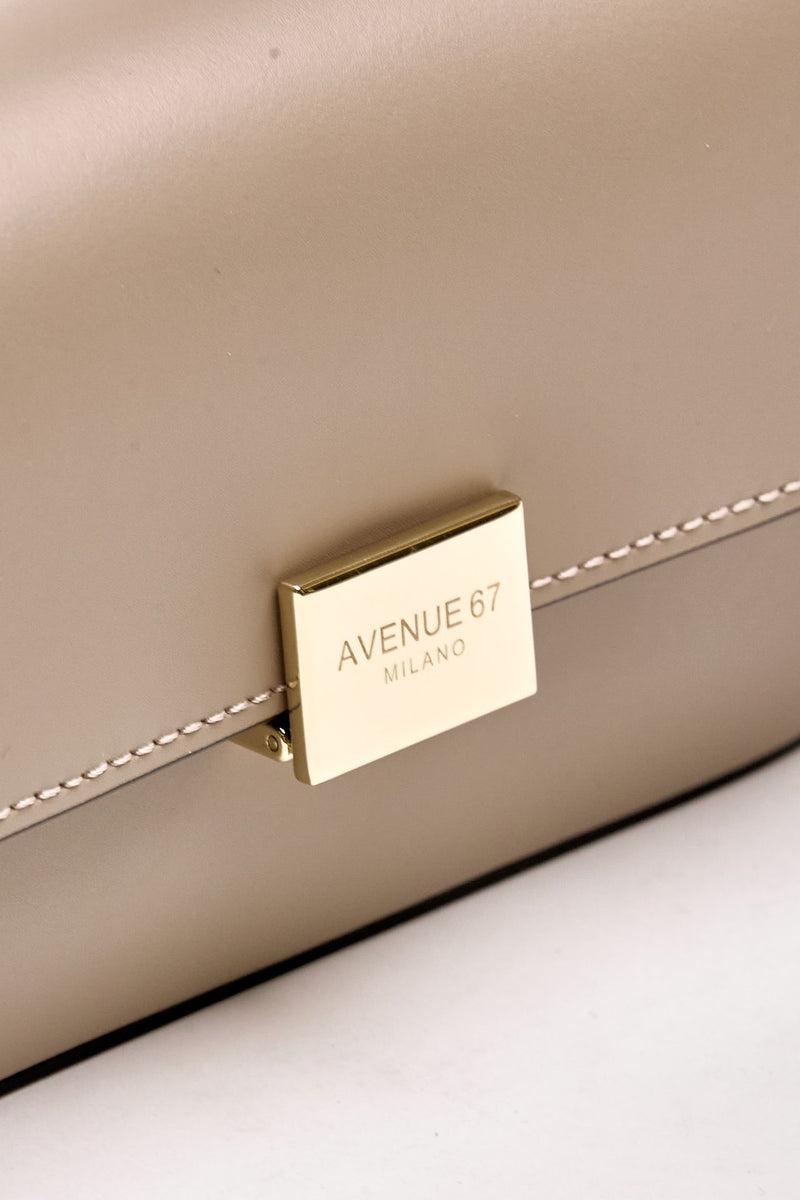 Clutch rigida FARAH in pelle ruga tortora women Avenue 67 - 5