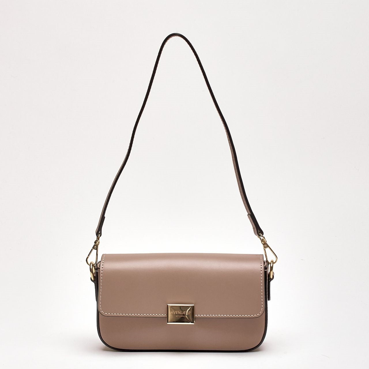 Clutch rigida FARAH in pelle ruga tortora women Avenue 67 - 7