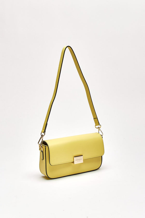 Clutch rigida FARAH in pelle ruga limone women Avenue 67