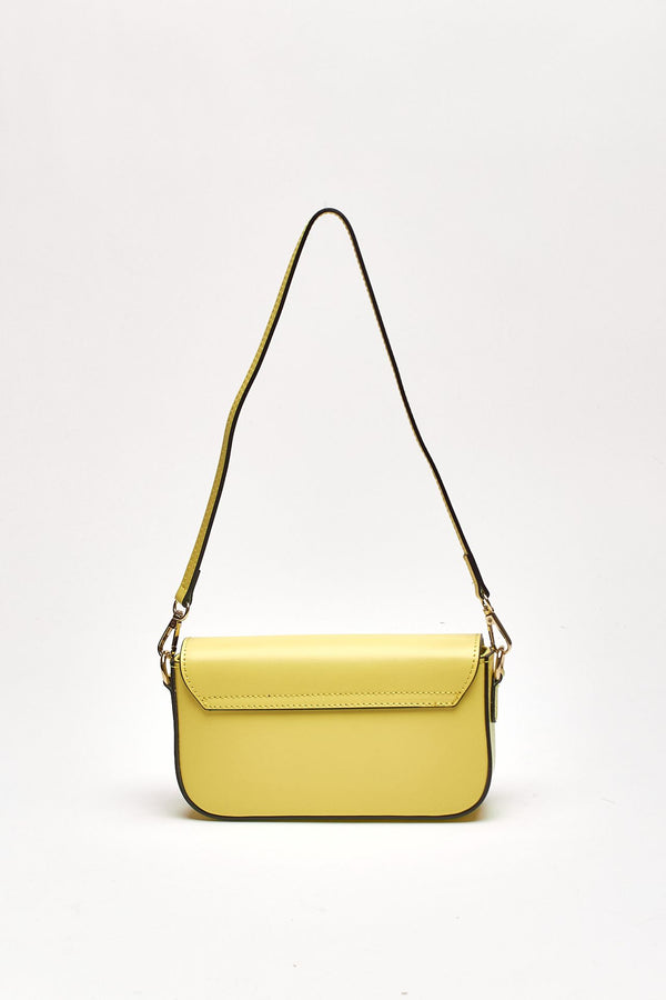 Clutch rigida FARAH in pelle ruga limone women Avenue 67