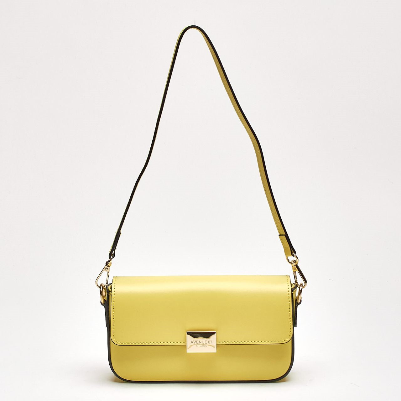 Clutch rigida FARAH in pelle ruga limone women Avenue 67 - 7