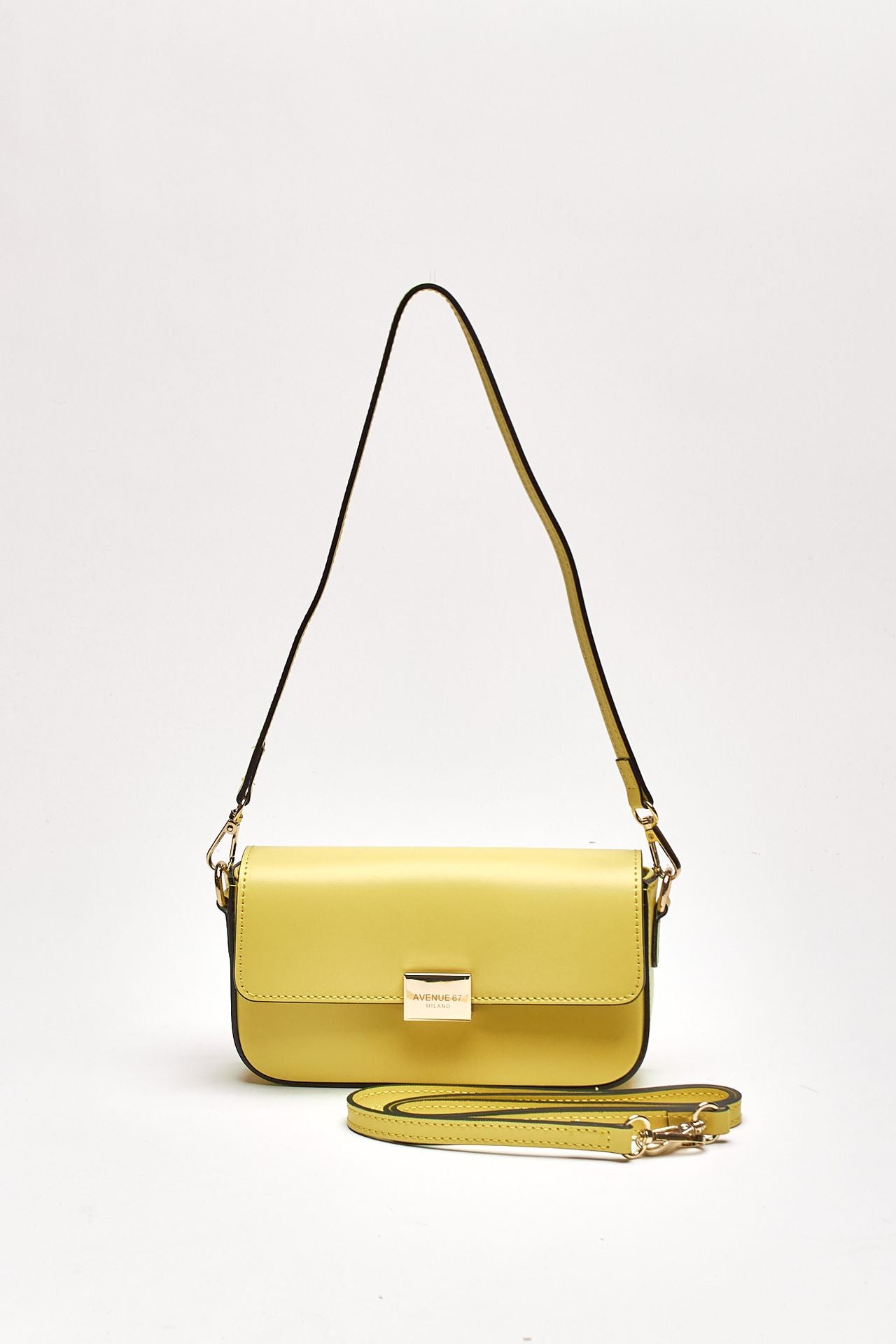 Clutch rigida FARAH in pelle ruga limone women Avenue 67 - 4