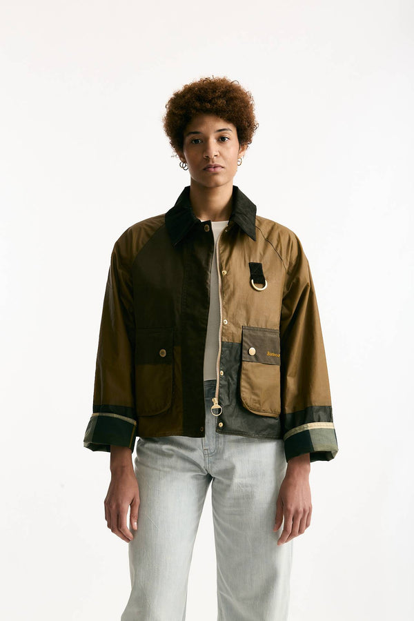 Giacca cerata crop ALMA WAX sabbia women Barbour