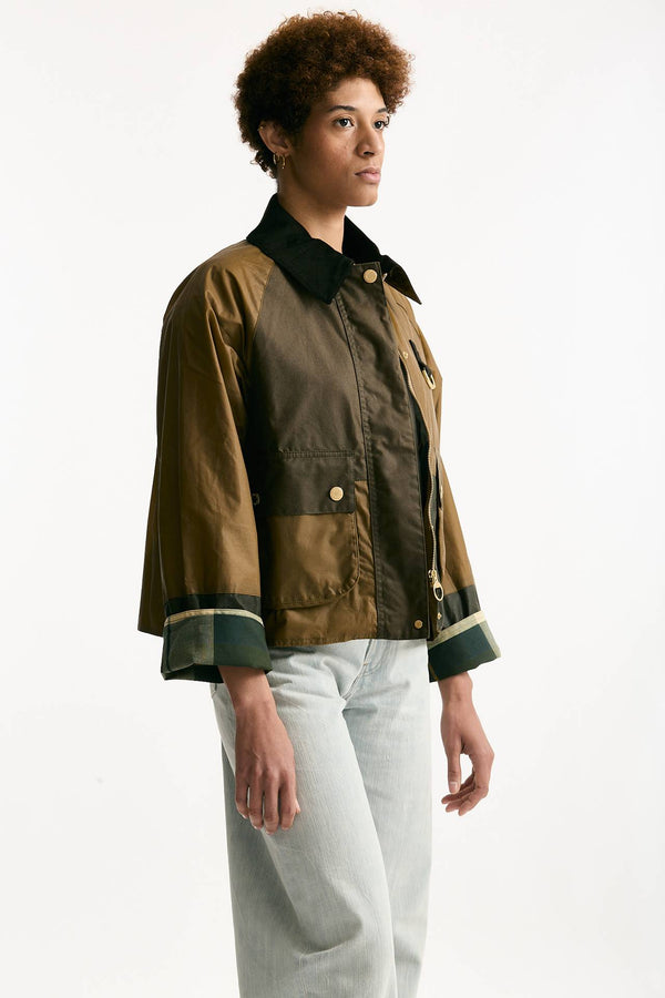 Giacca cerata crop ALMA WAX sabbia women Barbour