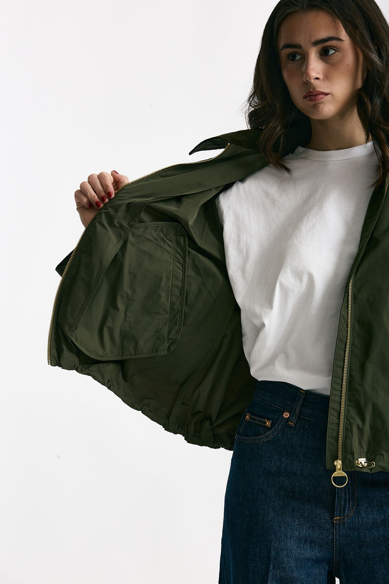 Giubbino WEAVER in nylon verde women Barbour - 6