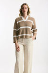 Maglia polo in cotone e cashmere rigata women Be you - 1
