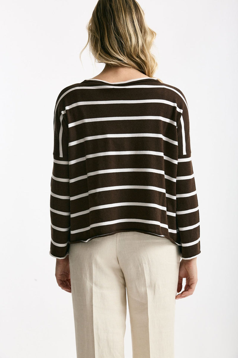 Maglia collo a barchetta rigata women Be you - 3