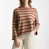 Maglia collo a barchetta rigata cammello women Be you - 6